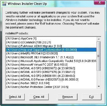 windows installer cleanup msicuu2 exe