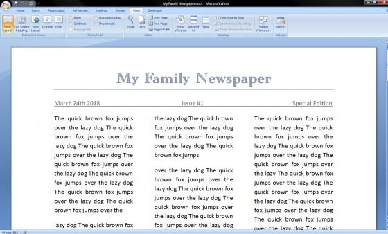 How To Do A Newspaper Layout On Microsoft Word 2007