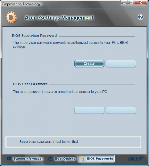 forgot password laptop acer