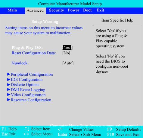 acer bios administrator password