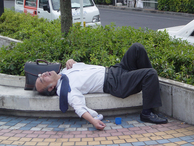Passed Out Salaryman in the City