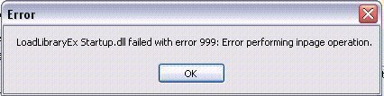 Error Performing In-page Operation
