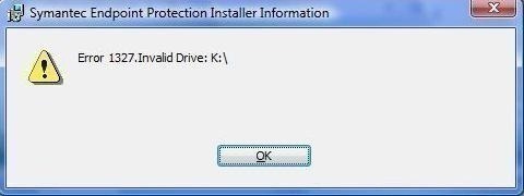 Error 1327 Invalid Drive