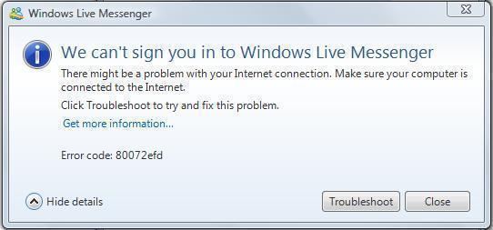 Error Code 80072efd