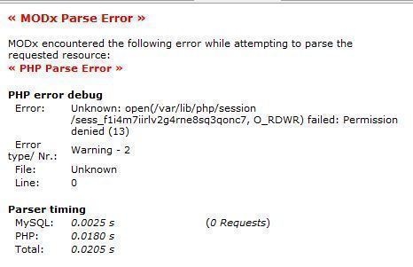MODx Parse Error