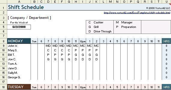 How to Make a Schedule in Excel