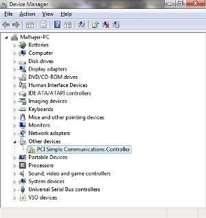 device manager pci simple communications controller