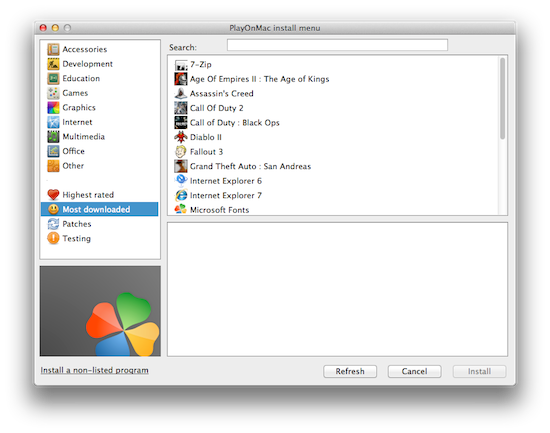 PlayOnMac Install Programs