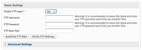 Joomla install FTP settings