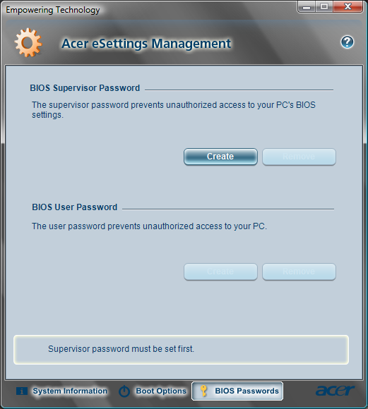 sensor Sabio Humedal How to Reset an Acer BIOS Password - Tech-FAQ