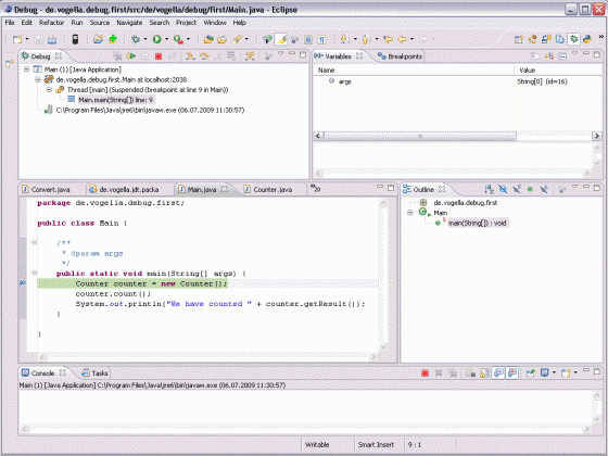 Debug Java using Eclipse