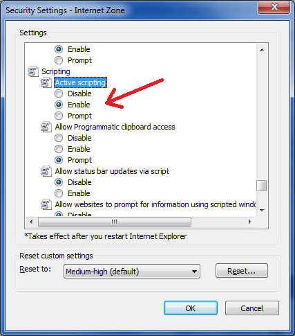 enable javascript in internet explorer