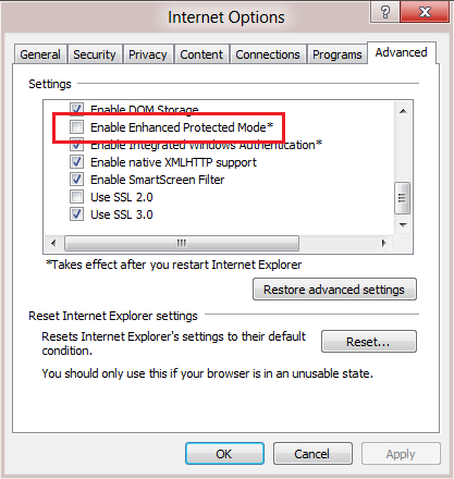 Enhanced Protected Mode in Internet Explorer