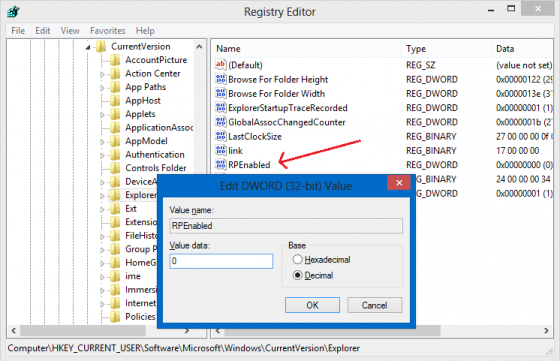 Enable former Start Menu, Disable Metro UI - Registry