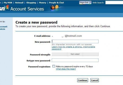 Hotmail Password Recovery