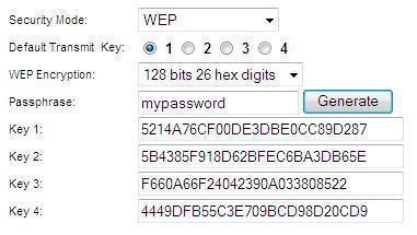 WEP Key Passphrase