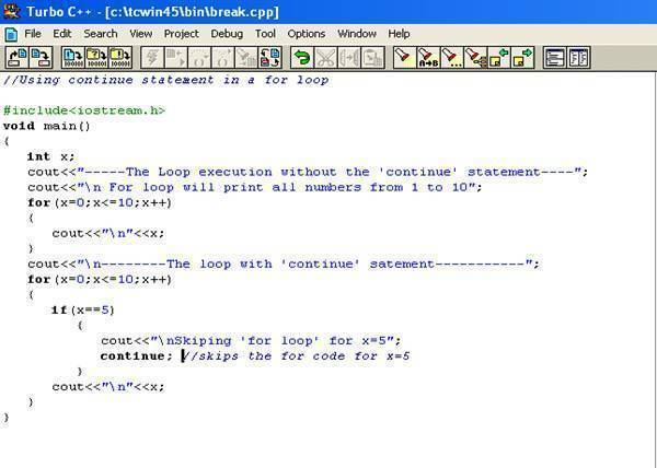 break and continue Statements