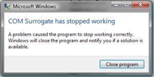 COM Surrogate Has Stopped Working