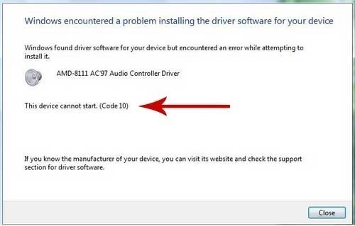 This Device Cannot Start – Code 10