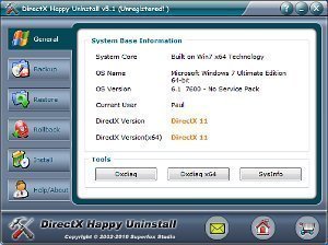 how to uninstall directx
