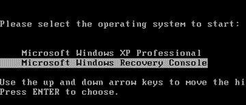 windows xp boot disk recovery console