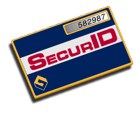 An RSA SecurID card, the most common two-factor authentication device in the world.