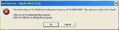 SVCHOST.EXE Application Error