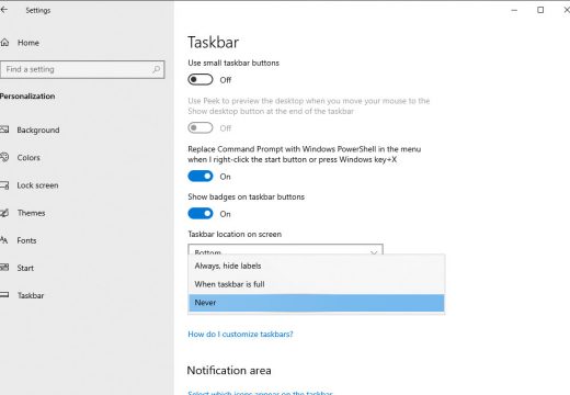 How to Disable Combining in Taskbar for Windows 10?