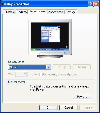 how to turn the screensaver off in windows xp