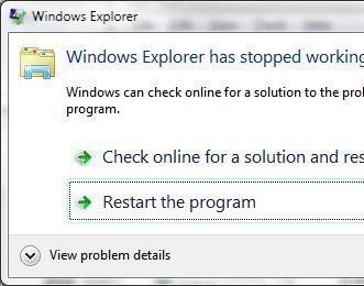 Troubleshooting windows explorer chrashes